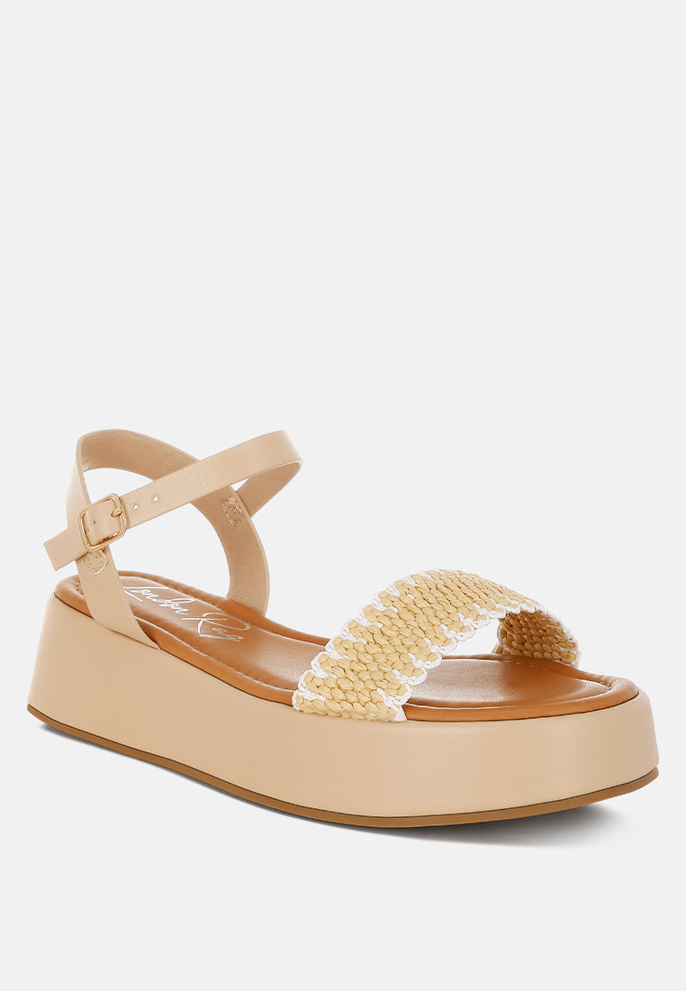 Anglong Raffia Flatform Sandals