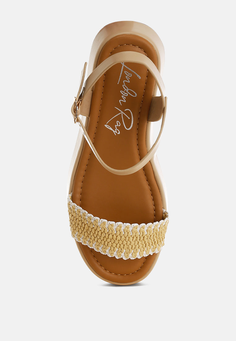 Anglong Raffia Flatform Sandals