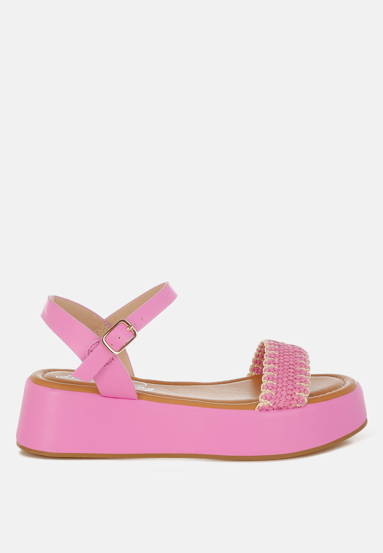 Anglong Raffia Flatform Sandals