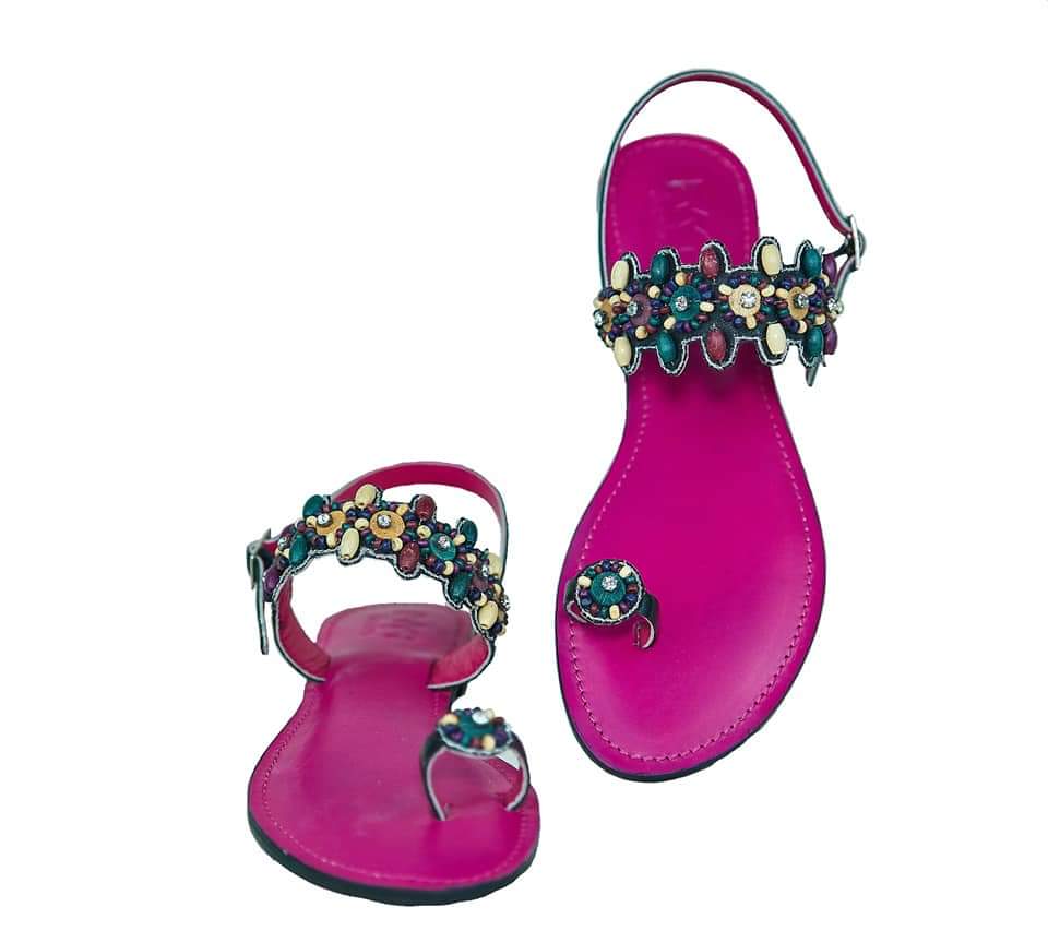 African Fashion Ankara Beaded Sandals