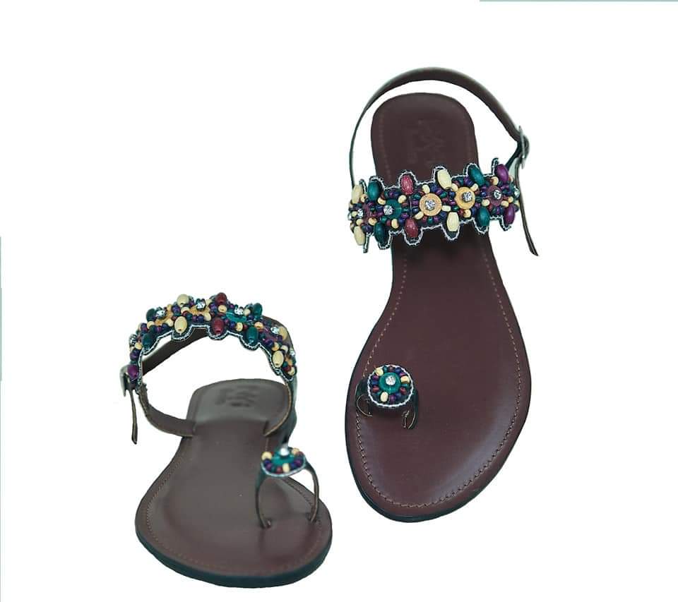 African Fashion Ankara Beaded Sandals