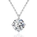 2 Carat Moissanite Pendant Necklace 925 Sterling Silver & 18K White Gold  GRA Certified Round Brilliant Cut