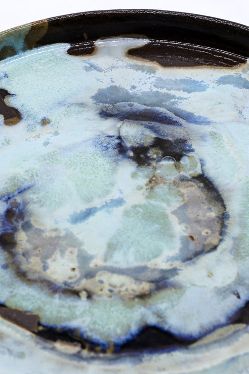 27 cm Tidepool Smoked Grey Large Stoneware Handmade Ceramic Dinner Plate