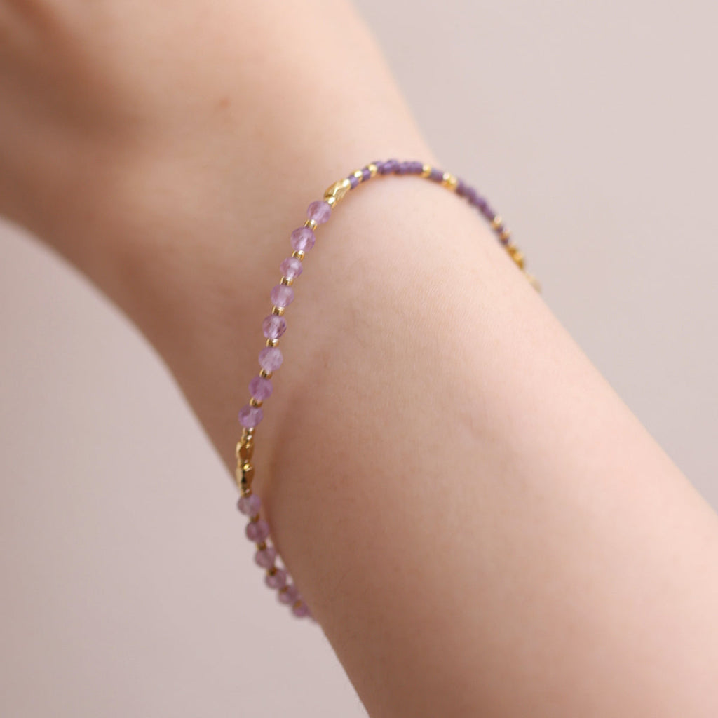 Amethyst beaded bracelet