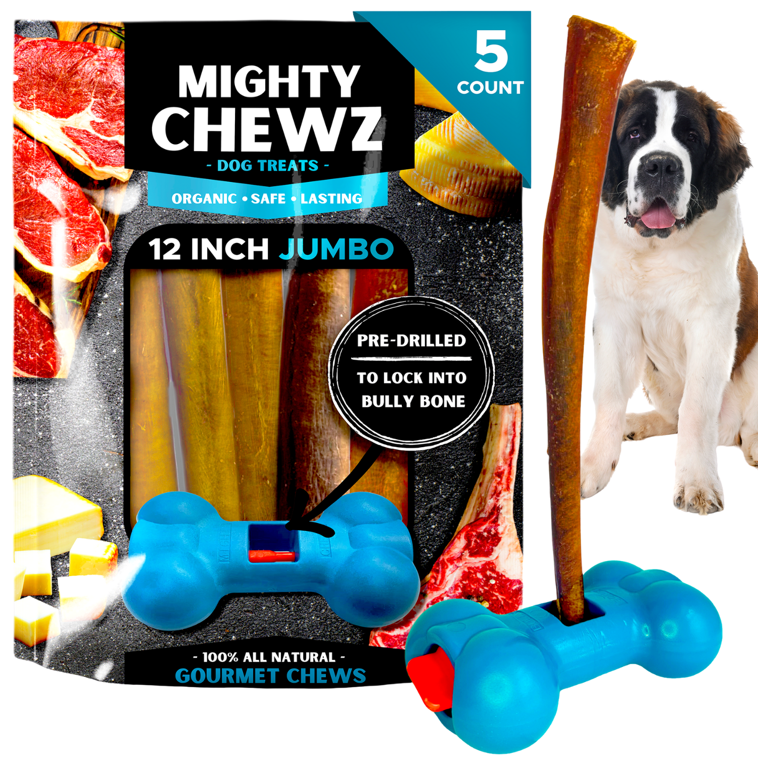 12" Jumbo Bully Sticks - Bully Bone Included