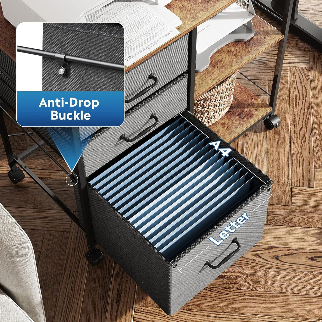 3 Drawer Mobile File Cabinet - Rolling Printer Stand