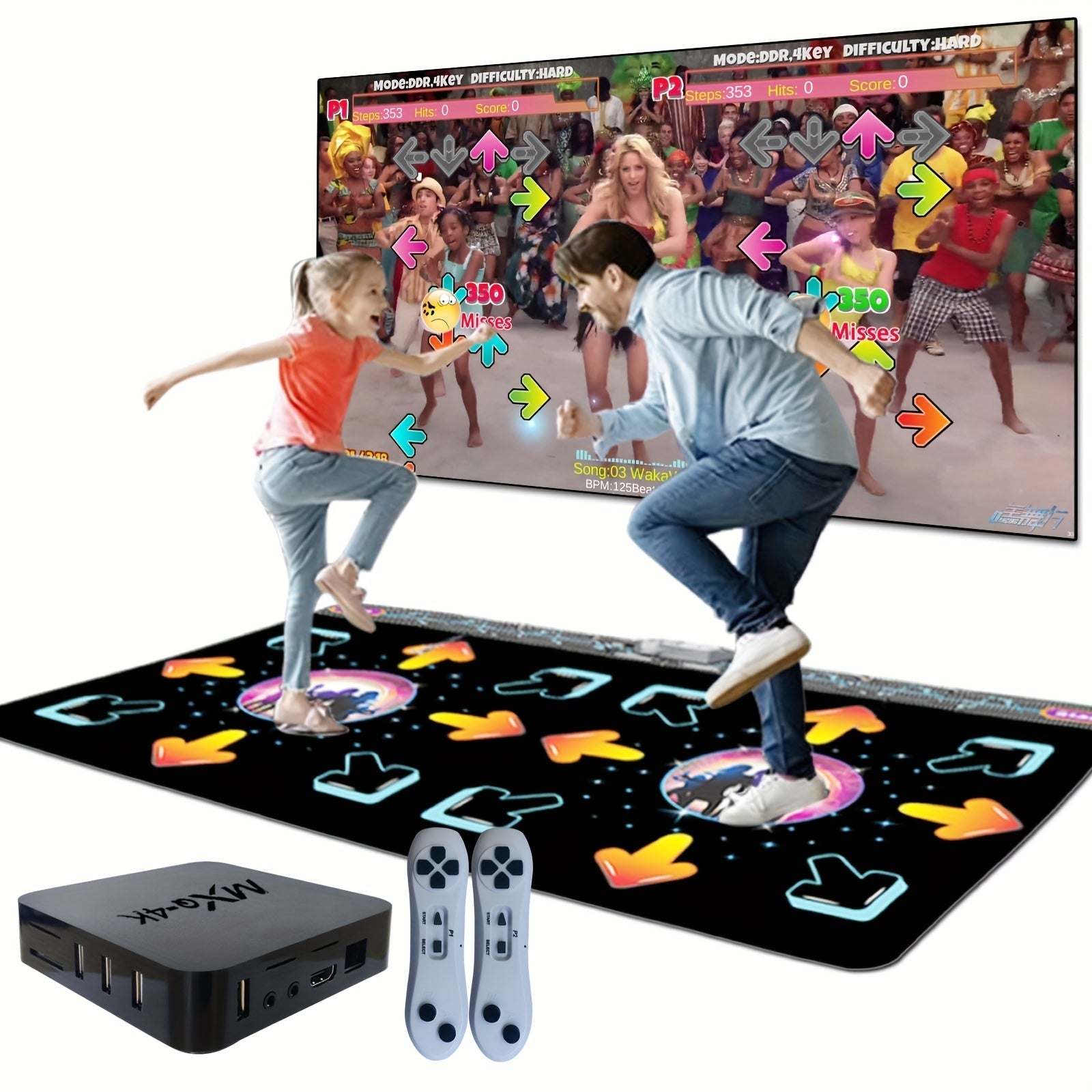 2-Player Dance Mat Game with Motion Sensor