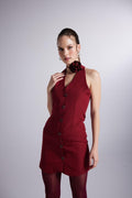 Becca Burgundy Rose Accessorized Mini Dress