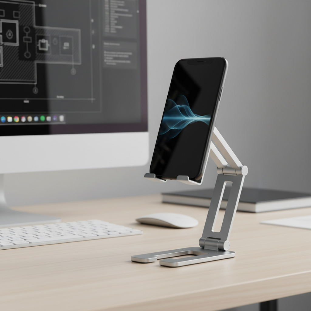 Adjustable Aluminum Phone Stand - Desktop Holder