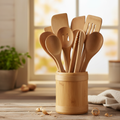 Bamboo Kitchen Utensils Set - 6 Piece Eco-Friendly